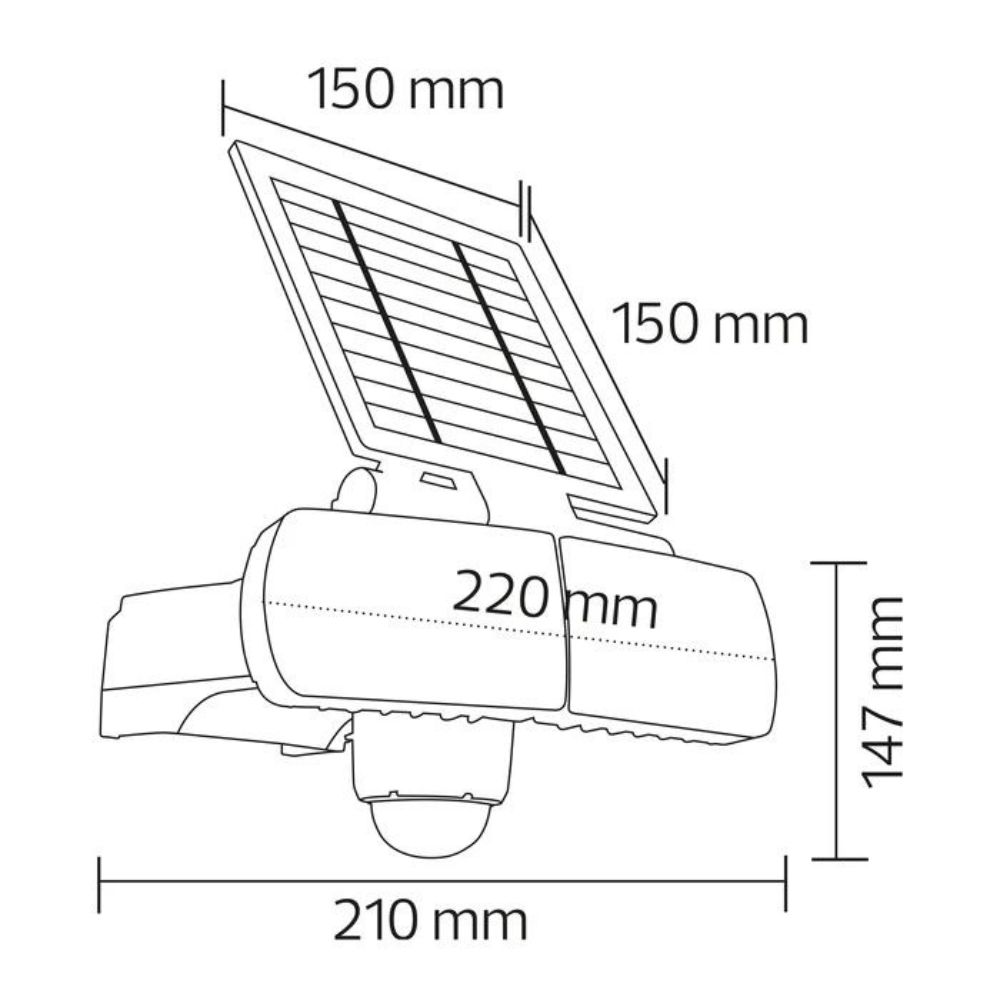 Proiector Led Solar Armor-8, 8W600Lm, 6400K 3.7V LED SOLAR SECURITY LIGHT
