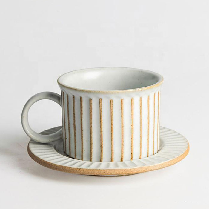 Ceasca Ceramica Kyoto, cu toarta si farfurie, 250ml