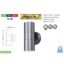 Aplica Perete Manolya-2 2xGU10 Max. 35W IP44 Aluminiu Chrom