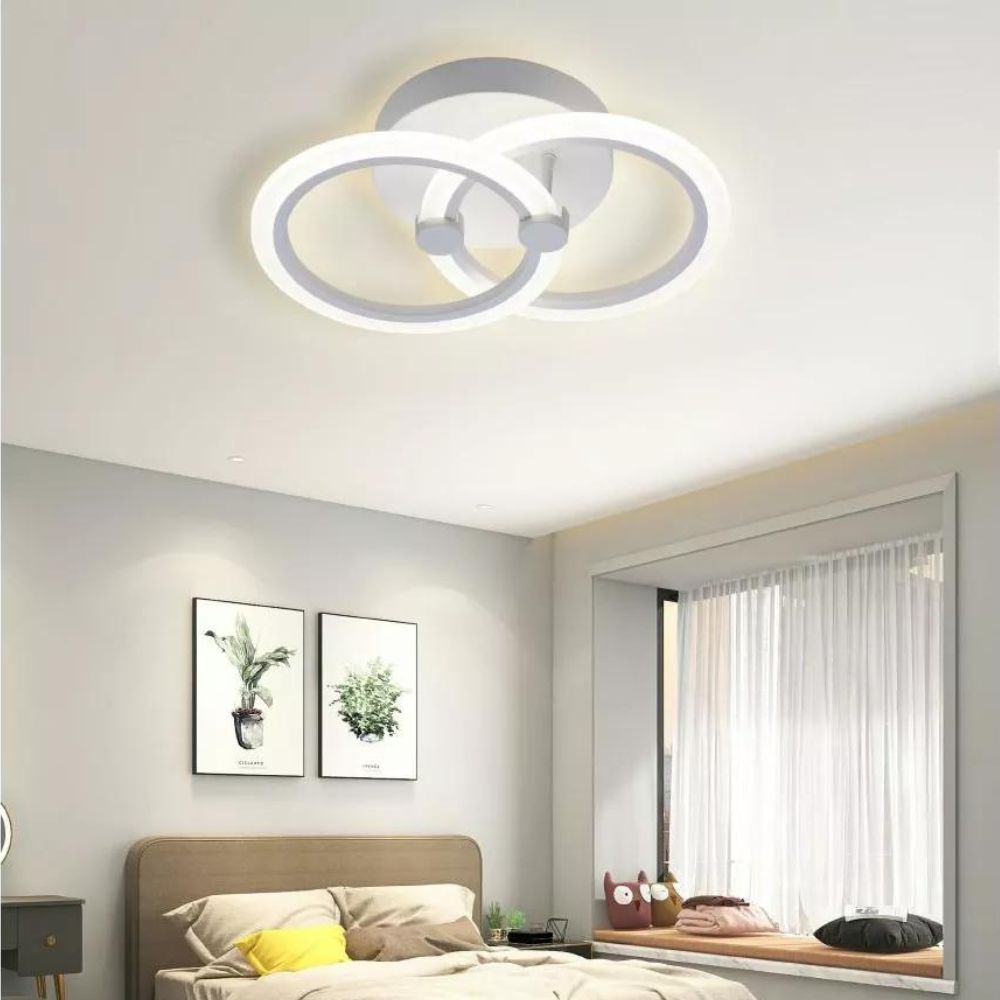 Lustra LED 48W, cu Telecomanda, 3 Tipuri de Lumina, Intensitate Reglabila, Alba