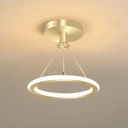 Lustra LED Golden Circle, suspendata, 27W, 1200lm, auriu, cu trei tipuri de lumina