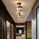 Lustra LED Creative Circle, 23W, 1000lm, negru, cu trei tipuri de lumina