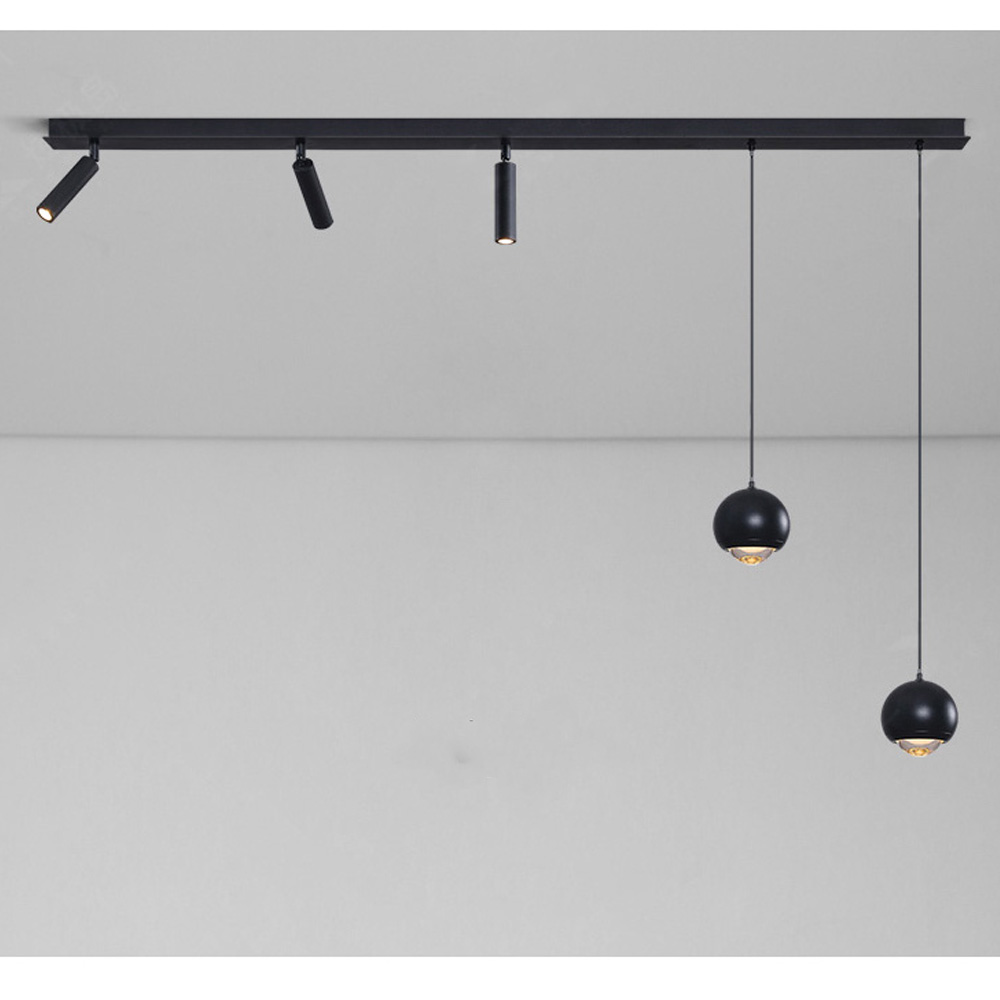 Lustra LED Asymmetric Style,  suspendata, 19W, 1875lm, negru, cu lumina neutra