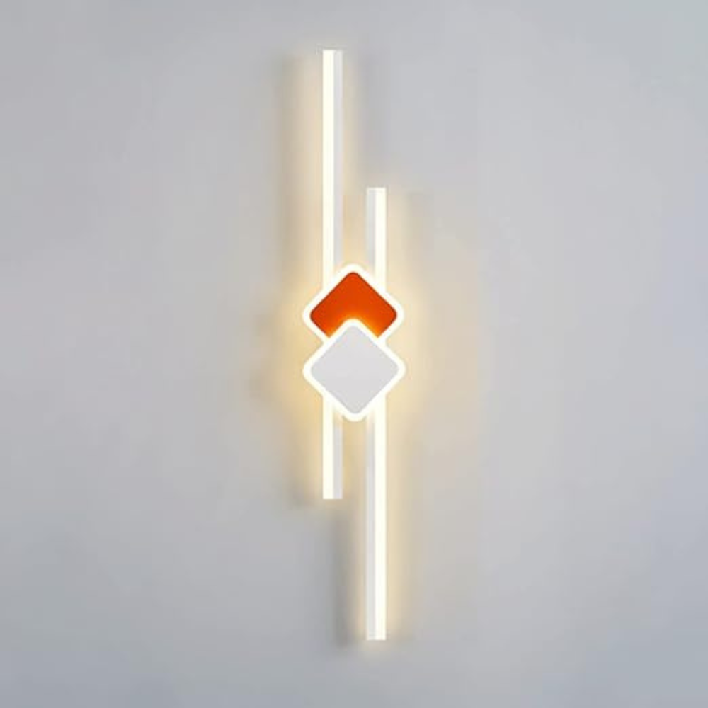 Aplica de perete cu LED, Double Square, 60W, alb, cu trei tipuri de lumina