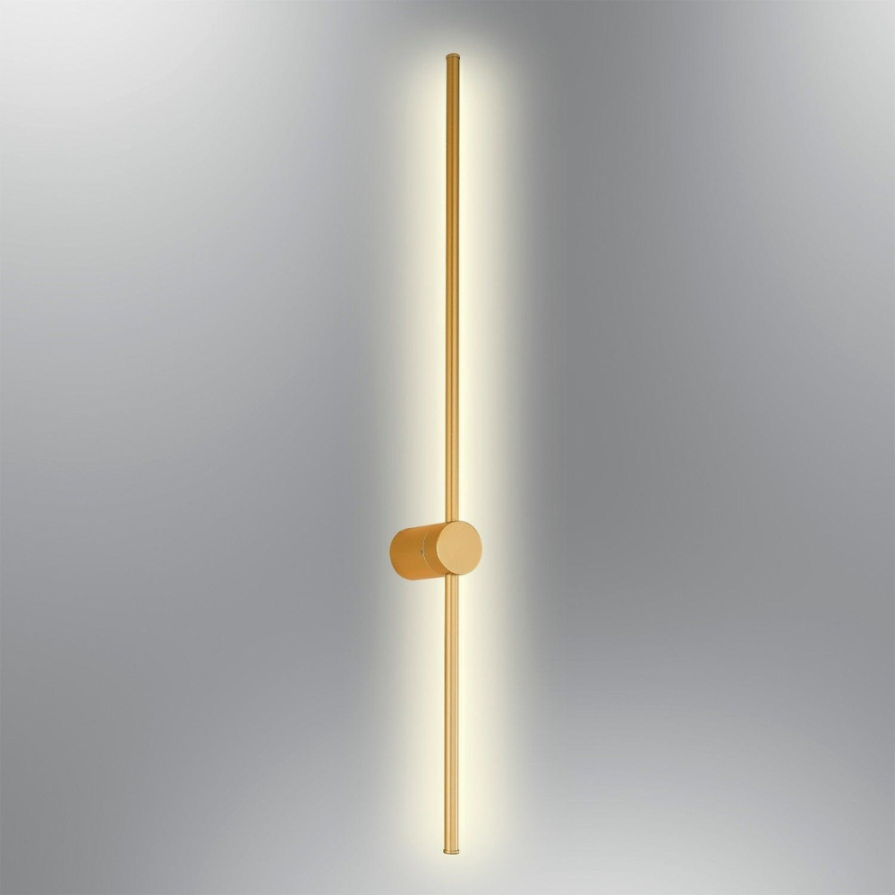 Aplica de perete cu LED, Liniar Minimalism, 60 cm, 22W, auriu, cu trei tipuri de lumina