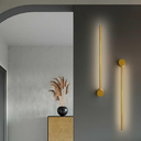 Aplica de perete cu LED, Liniar Minimalism, 80 cm, 26W, auriu, cu trei tipuri de lumina