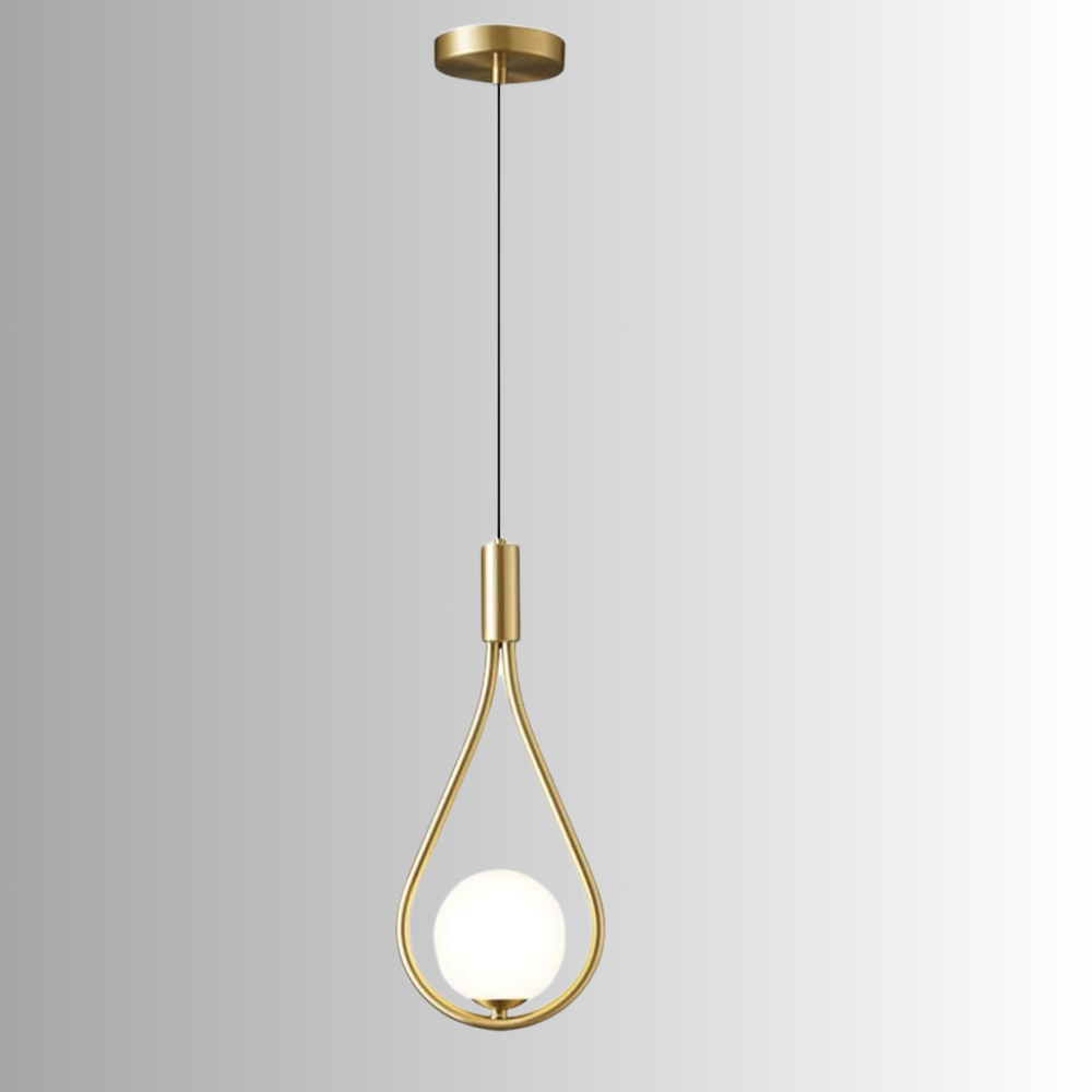 Lustra pe cablu Dazzle Globe, stil minimalist, 1 glob, auriu, E14