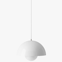 Lustra pe cablu Creative Pendant, stil minimalist, alb, E27, max 60W
