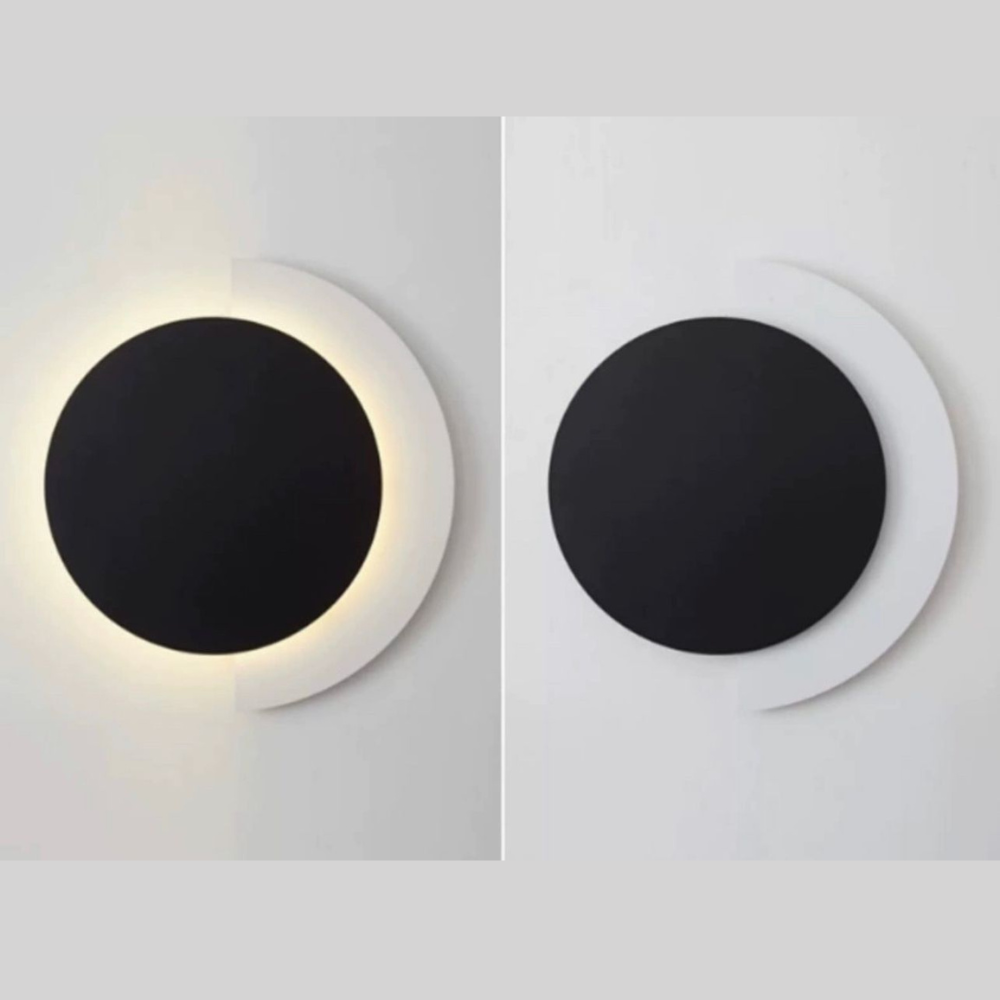 Aplica de perete Symmetrical Glow, 26W, 30cm, stil minimalist, negru