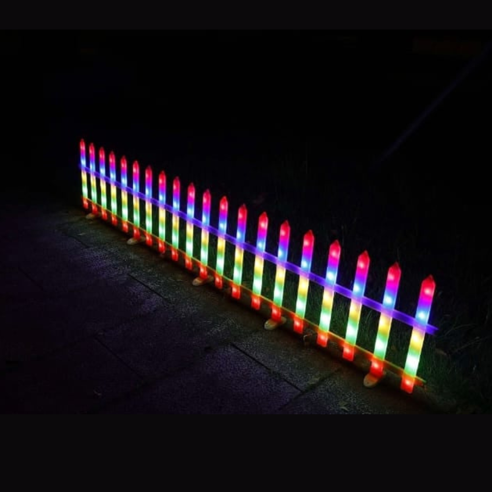 Instalatie gard din plastic,Rainbow Glow, cu 160 leduri, 3m, exterior interconectabil, multicolor