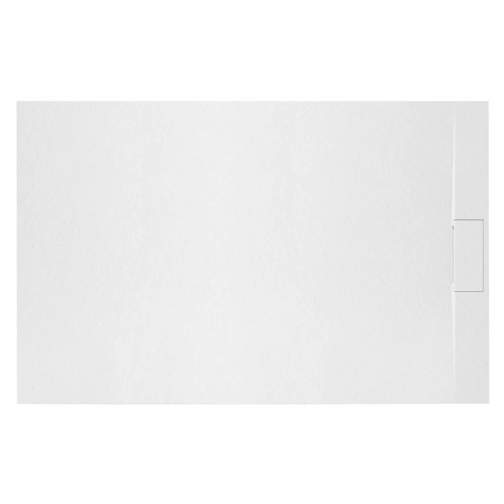 Cadita de baie Smooth Line Design, 90x70cm, din compozit, cu sifon, alb