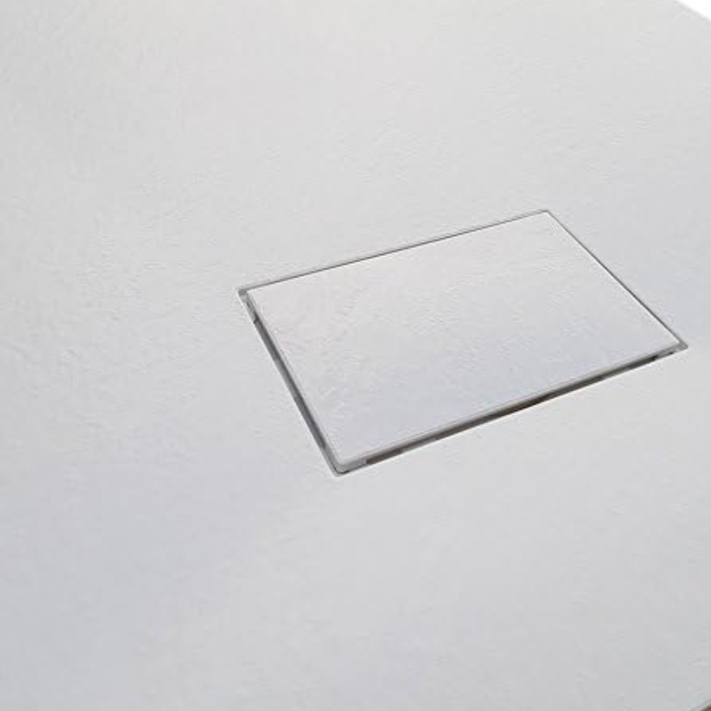 Cadita de baie Essential Modern, 90x80cm, din compozit, cu sifon, alb