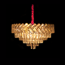 Candelabru Crystal Elegance 500, iluminat modern, E14, gri cu auriu