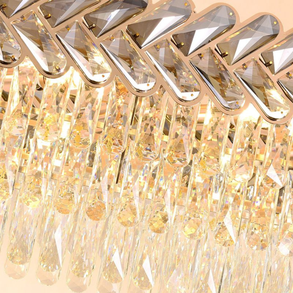 Candelabru Crystal Elegance 600, iluminat modern, E14, gri cu auriu