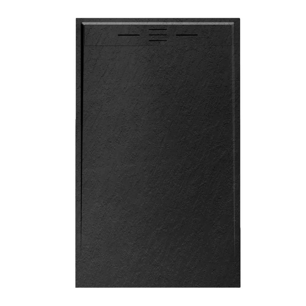 Cadita de baie Minimalist Oasis, 120x80cm, din compozit, cu sifon, negru