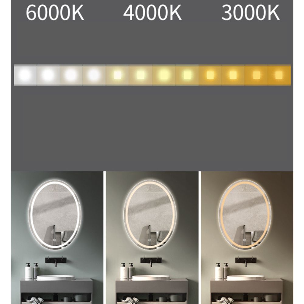 Ever Oglinda LED Baie 80x60cm, cu trei tipuri de lumina si dezaburire