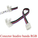 Conector banda led RGB de colt cu cablu 15cm, 4 fire
