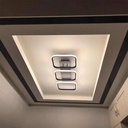 Lustra LED Three Square, cu telecomanda, 72W, 3500lm, negru, cu trei tipuri de lumina