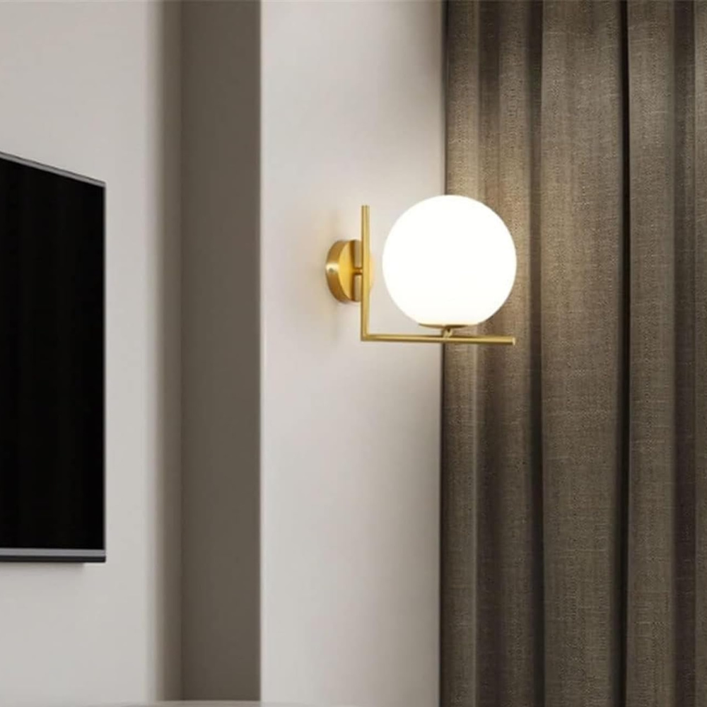Aplica de perete Glow Effect, stil minimalist, E27, max60W, auriu