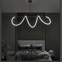 Lustra tip Led Hanging Light, Atarnata, cu telecomanda,120W, iluminat New, negru, 1500mm