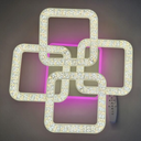 Lustra LED Circular Square, cu telecomanda, 160W, argintiu, cu trei tipuri de lumina