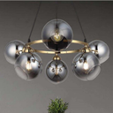 Lustra Modern Hanging Light, iluminat minimalist, E27,gri cu auriu