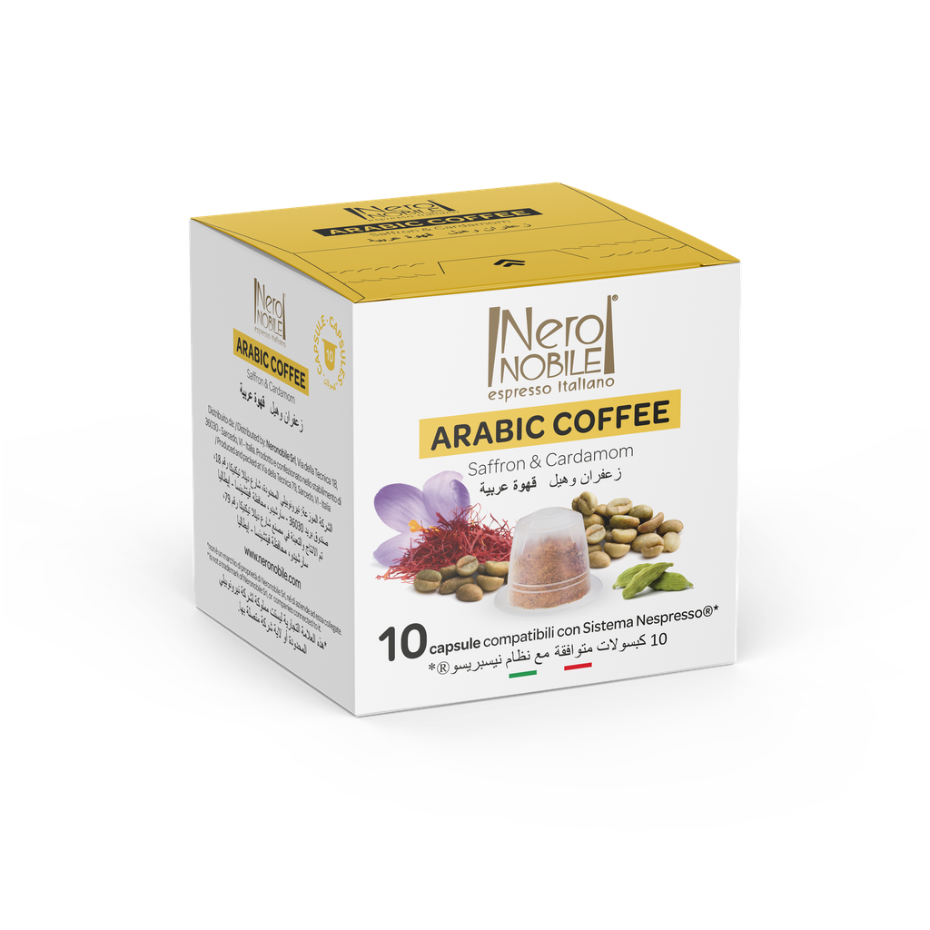 Capsule Compatibile Nespresso Arabic Coffee &amp; Cardamom Saffron, 10 bucati Nero Nobile, 30 g