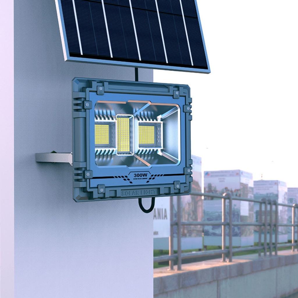 Proiector Solar Led 500W, Iluminat Perimetral, cu Panou Solar 5V 40W, Acumulator 30000mA, Led SMD5050 381 buc