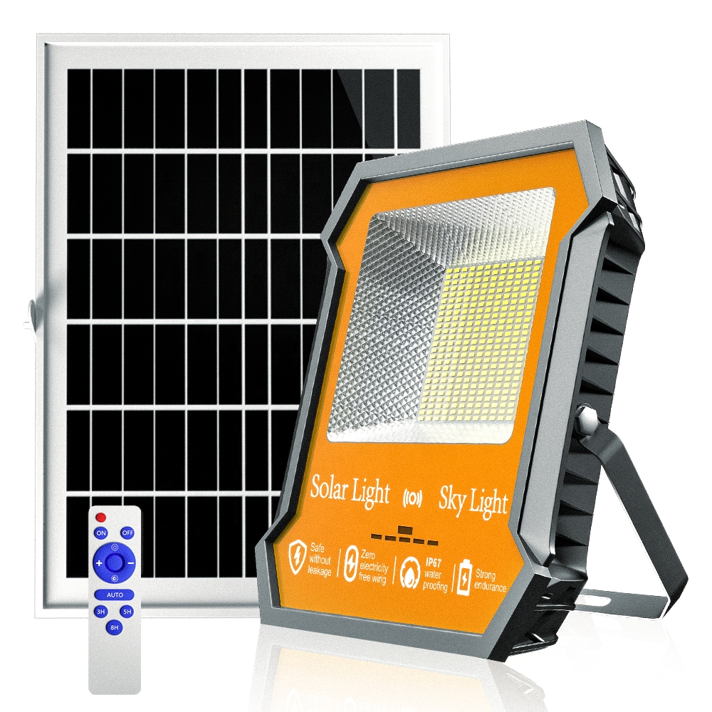 Corp tip Proiector Led cu Incarcare Tip Solar 300W, Panou Solar 6V 2x20W, Acumulator 3,2V 36000mA cu Telecomanda