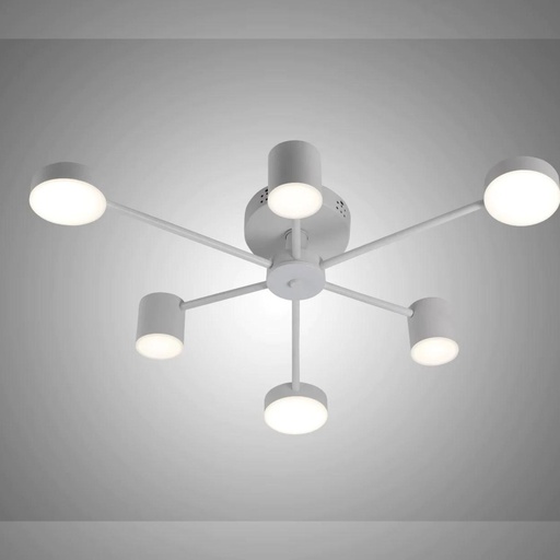 [RF-R9029-6WH] Lustra tip Led, Cu Telecomanda, 3 Tipuri De Lumina, Trei modalitati de iluminare, 72W, Gri