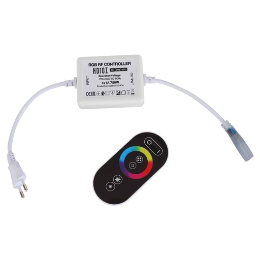 [081-006-0013] Cablu alimentare Banda Led, cu Telecomanda Easy Touch Led RGB Colorad Ganj 750W 3x1A 12mm RF1