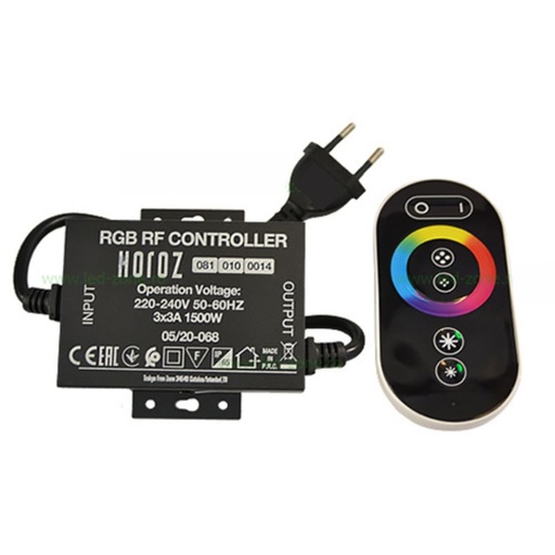 [081-004-0014] Cablu alimentare Banda Led, cu Telecomanda Easy Touch  RGB Volga 1500W 3x1A 10mm RF2 IP65