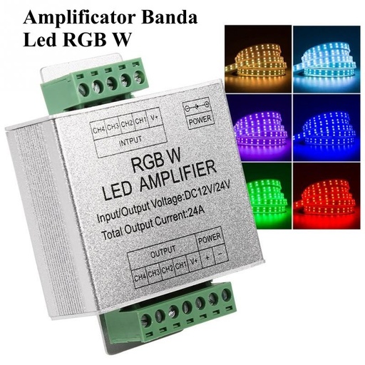 [ALX-18A027] Amplificator tensiune banda led RGBW DC 12-24V 24A