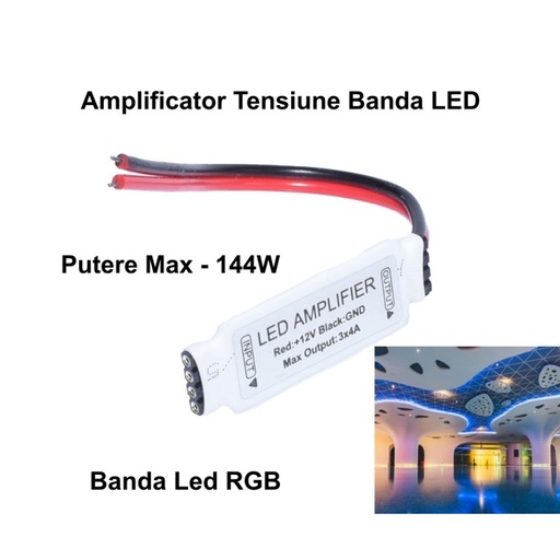 [ALX-18A099] Mini amplificator Banda Led RGB cu fire