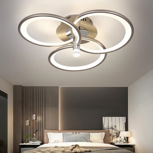 [FLS-9246-3S] Lustra LED Circle Concept 3, cu telecomanda, 86W, 8000lm, gri, cu trei tipuri de lumina
