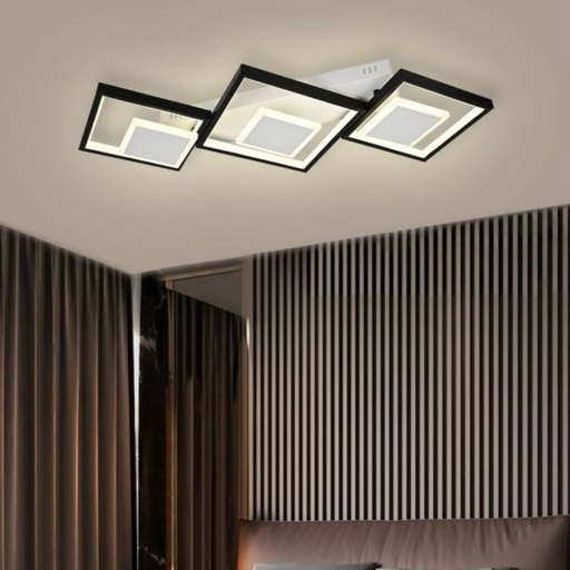 [FSL-9310-S1] Lustra LED Modern Square 3, cu telecomanda, 78W, 4000lm, cu 3 tipuri de lumina, intensitate reglabila