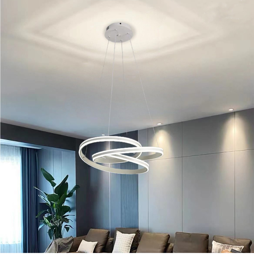 [FSL-8795-550WH] Lustra tip Led Spiral Design, Atarnata,cu telecomanda, 126W, alb, cu Trei modalitati de iluminare, Trei modalitati de iluminare