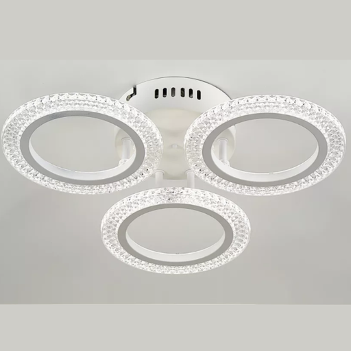 [SOU-6037/3] Lustra tip Led Rings Glow, cu telecomanda, 42W, alb, cu Trei modalitati de iluminare