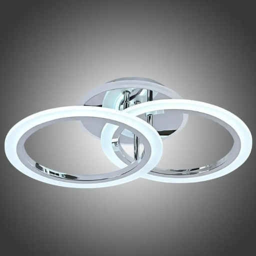 [SOU-6047/2CCROMRGB] Lustra tip Led Rings Design, cu telecomanda, 33W, crom, cu Trei modalitati de iluminare