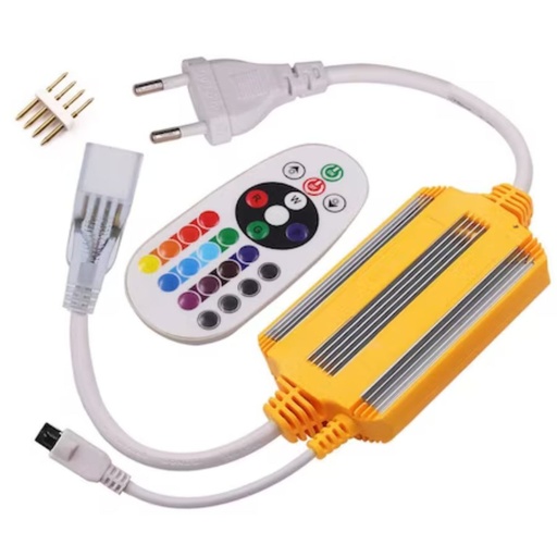 [Alim-RGB-5050-100ML] Cablu alimentare Banda Led Rgb 5050 60 Led, Cu Telecomanda, 220V, Max. 100M